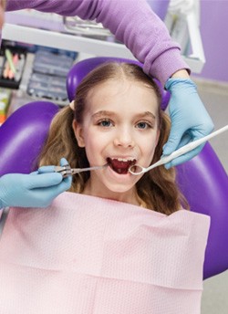 child getting a dental checkup 